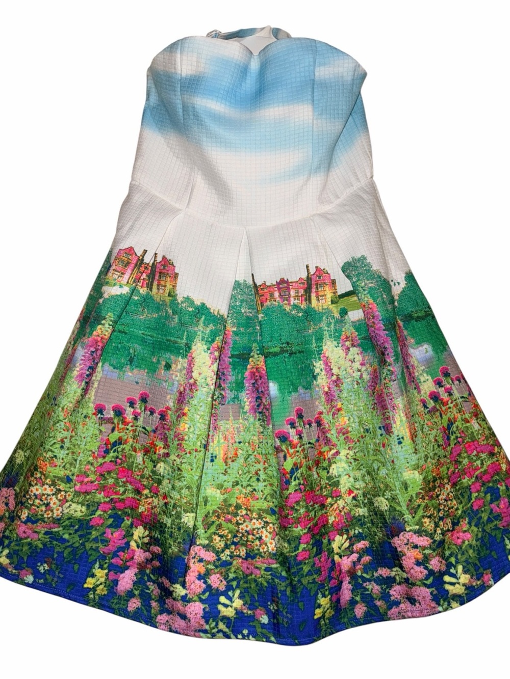 Monsoon Floral Garden Print Strapless Dress girls size 10